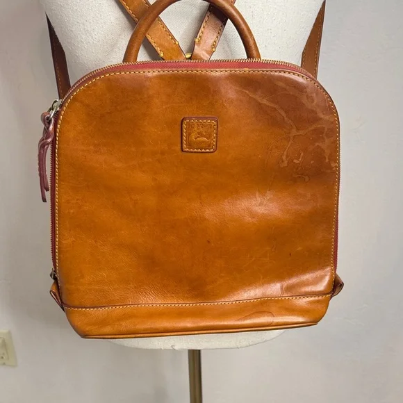 Dooney & Bourke Brown Leather Backpack As Is Condition - Picture 2 of 16